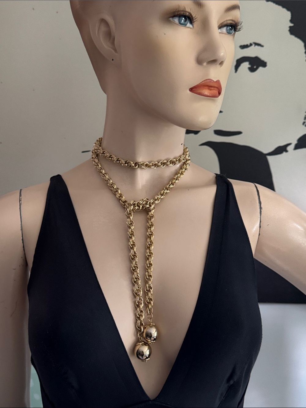 Vintage Lariat Gold Rope Necklace - Picture 12 of 16